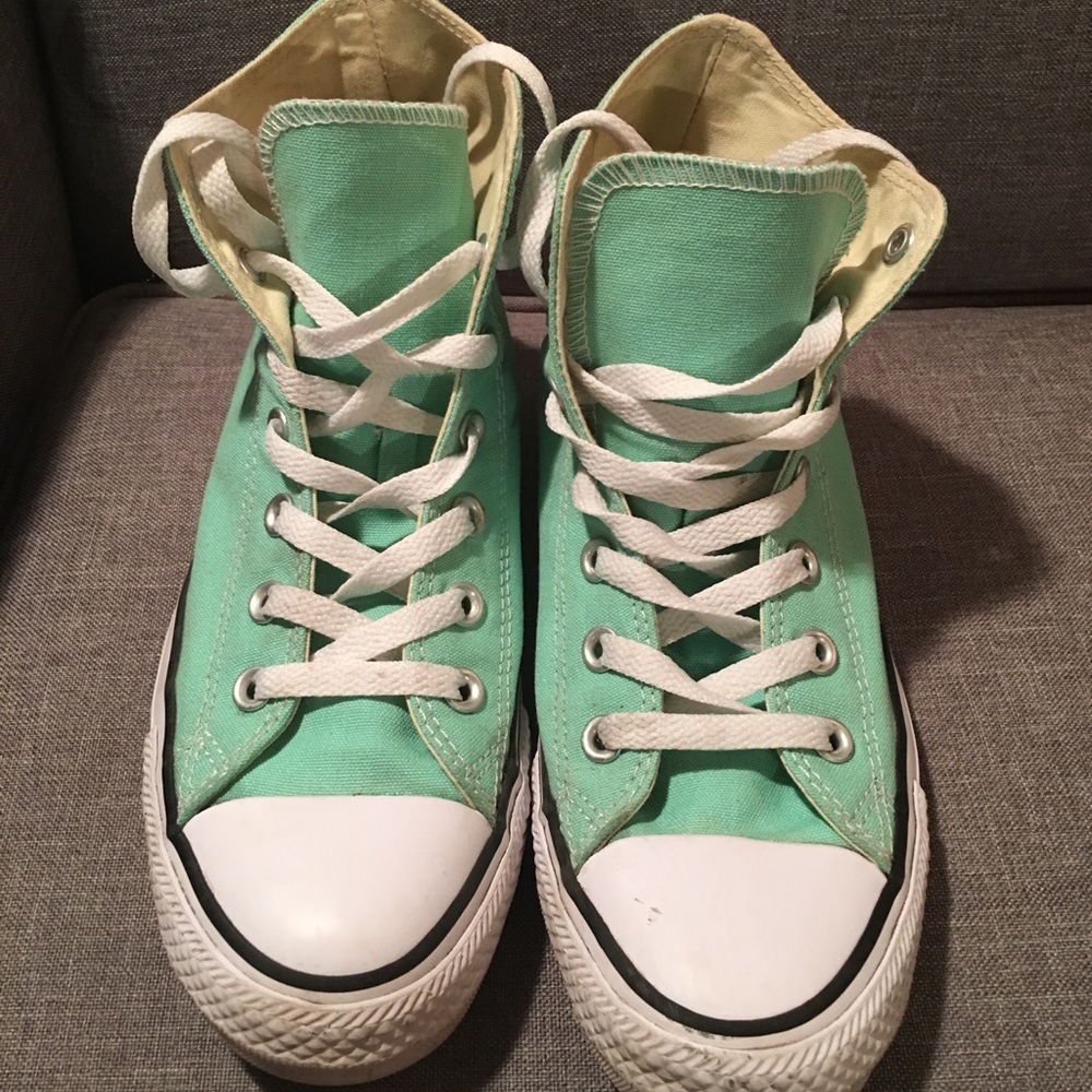 Tiffany blue high top converse